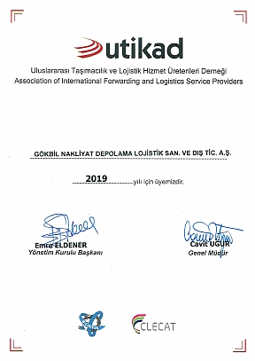 UTİKAD Üyelik Belgesi